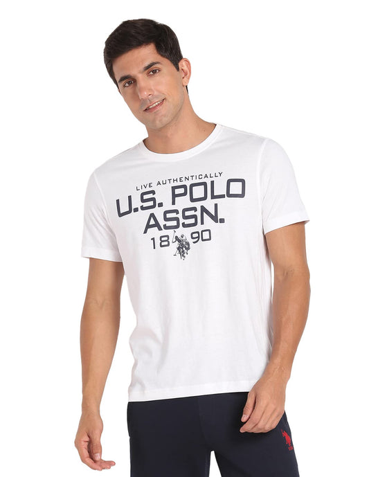 U.S. POLO ASSN. Mens Crew Neck Tri Blend I682 Lounge T-Shirt - Pack of 1 (White L)
