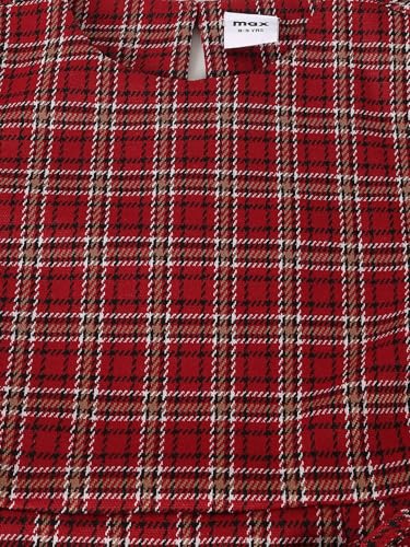 Max Girls Plaid Dress (Red_12-14 Y)