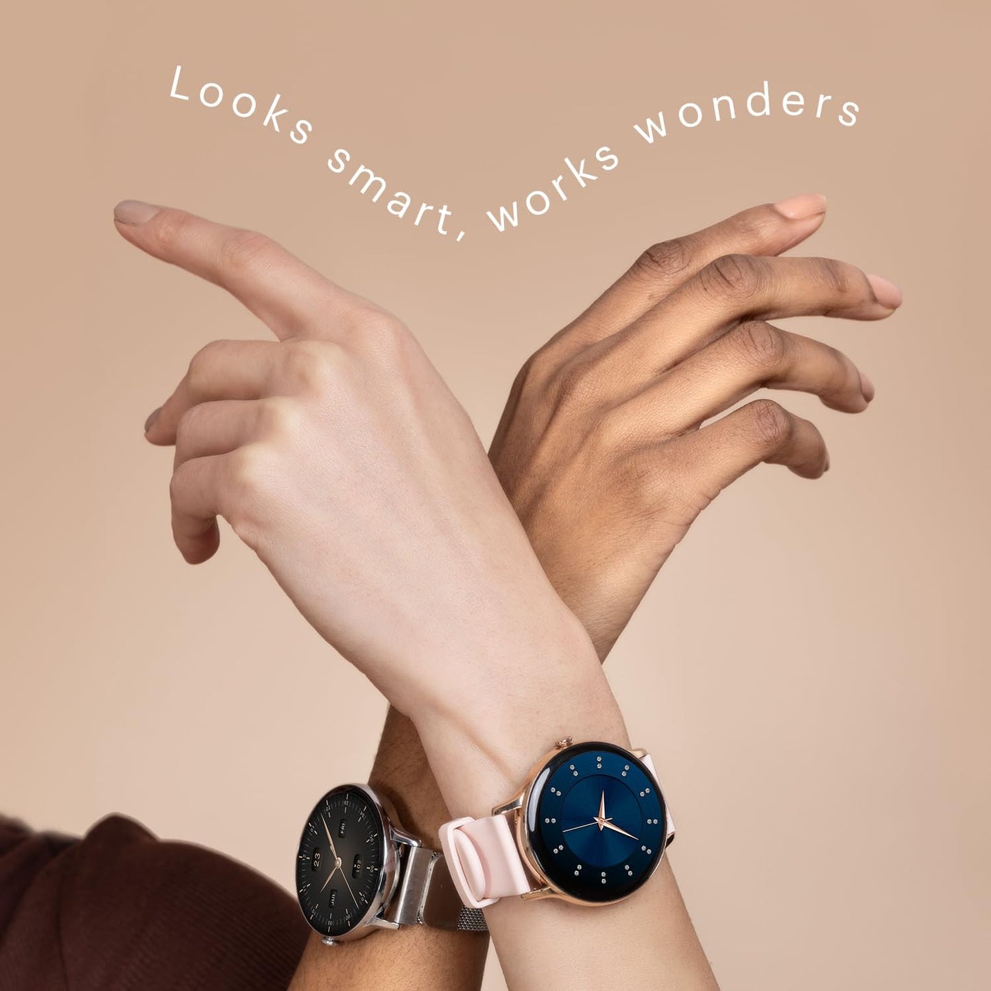 Noise Twist Go Smart Watch 1.39" Display, TruSyncᵀᴹ BT Calling, Glossy Metal Finish, 150+ Watch Faces, IP68, Sleep Tracking, 100+ Sports Modes, Smart Watch for Men and Women (Midnight Gold)