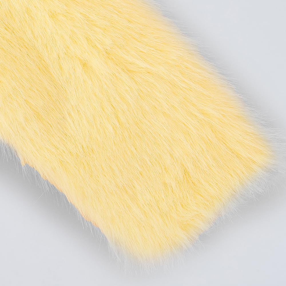 Hopscotch Girls Yellow Full Sleeves Fuzzy Toggle Puffer Jacket For Ages (12-18 Months)