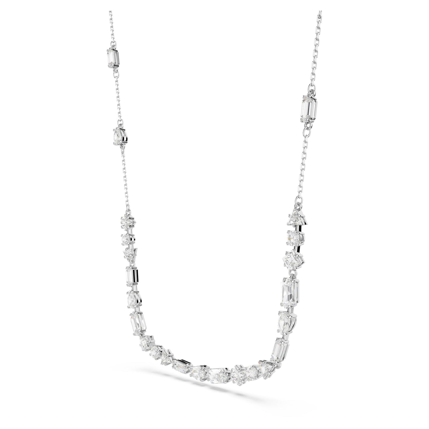Swarovski Women Mesmera Necklace, Earings And Bracelet Set, Mixed Cuts, Scattered Design, White, Rhodium Plated