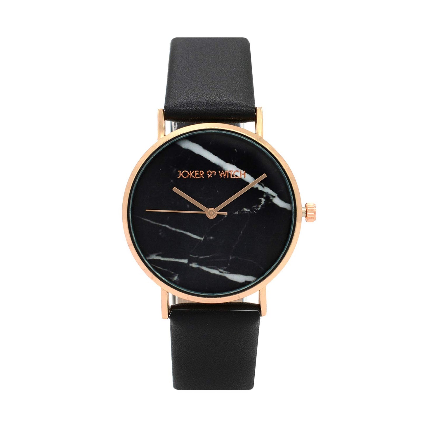 Joker & Witch Polyurethane Women Analogue Estee Black Dial Marble Analogue Watch Bracelet Set, Black Band