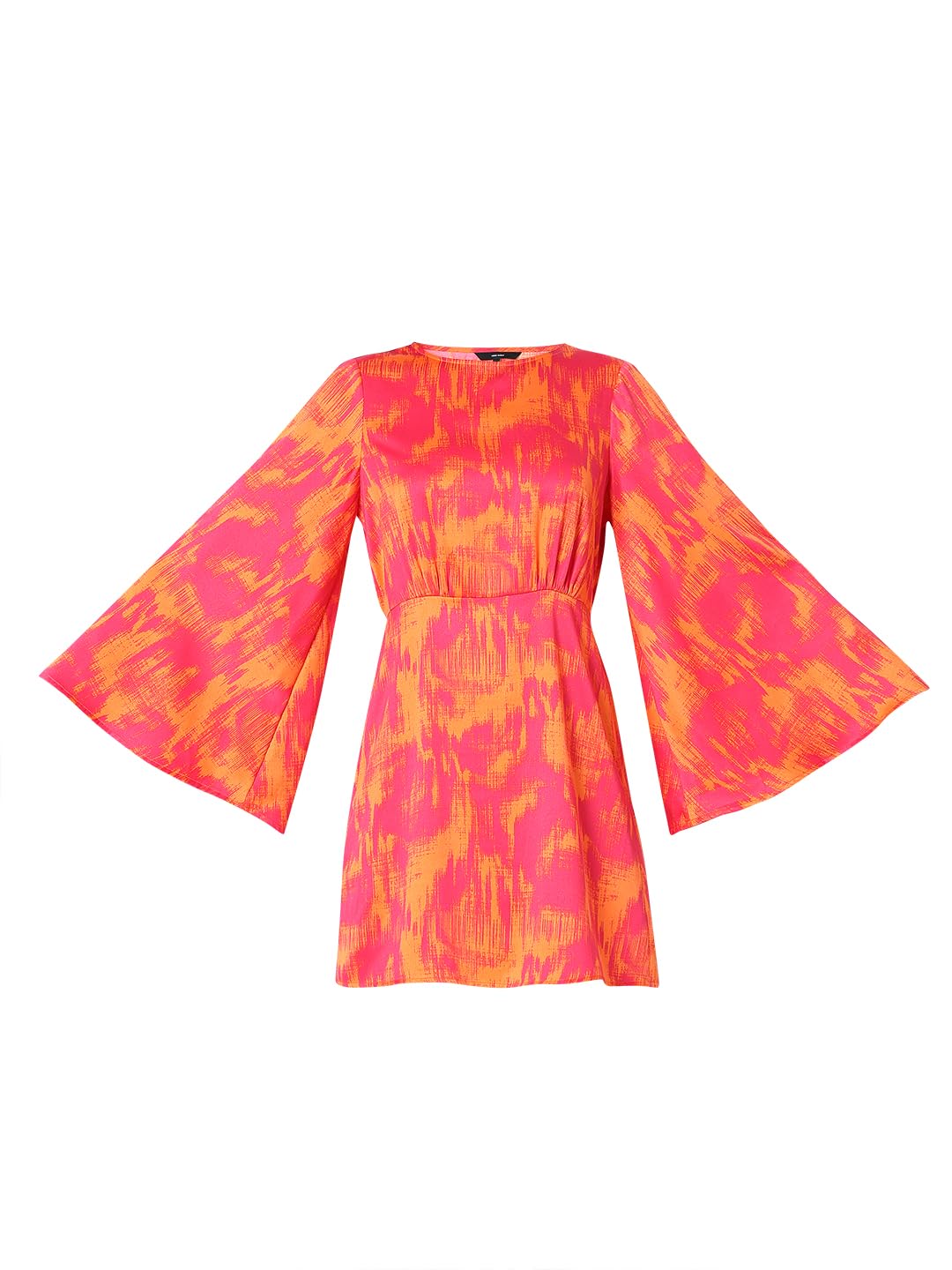 Vero Moda Women's Polyester Shift Above The Knee Dress (10319889-Pink Peacock_Pink