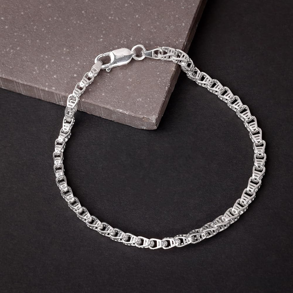 GIVA 925 Silver Chroma Chain Bracelet For Him, Adjustable |Gifts for Men & Boys | With Certificate of Authenticity and 925 Stamp | 6 Months Warranty