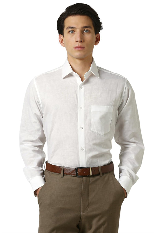 Van Heusen Men's Regular Fit Shirt (VHSFFCUBC51167_White