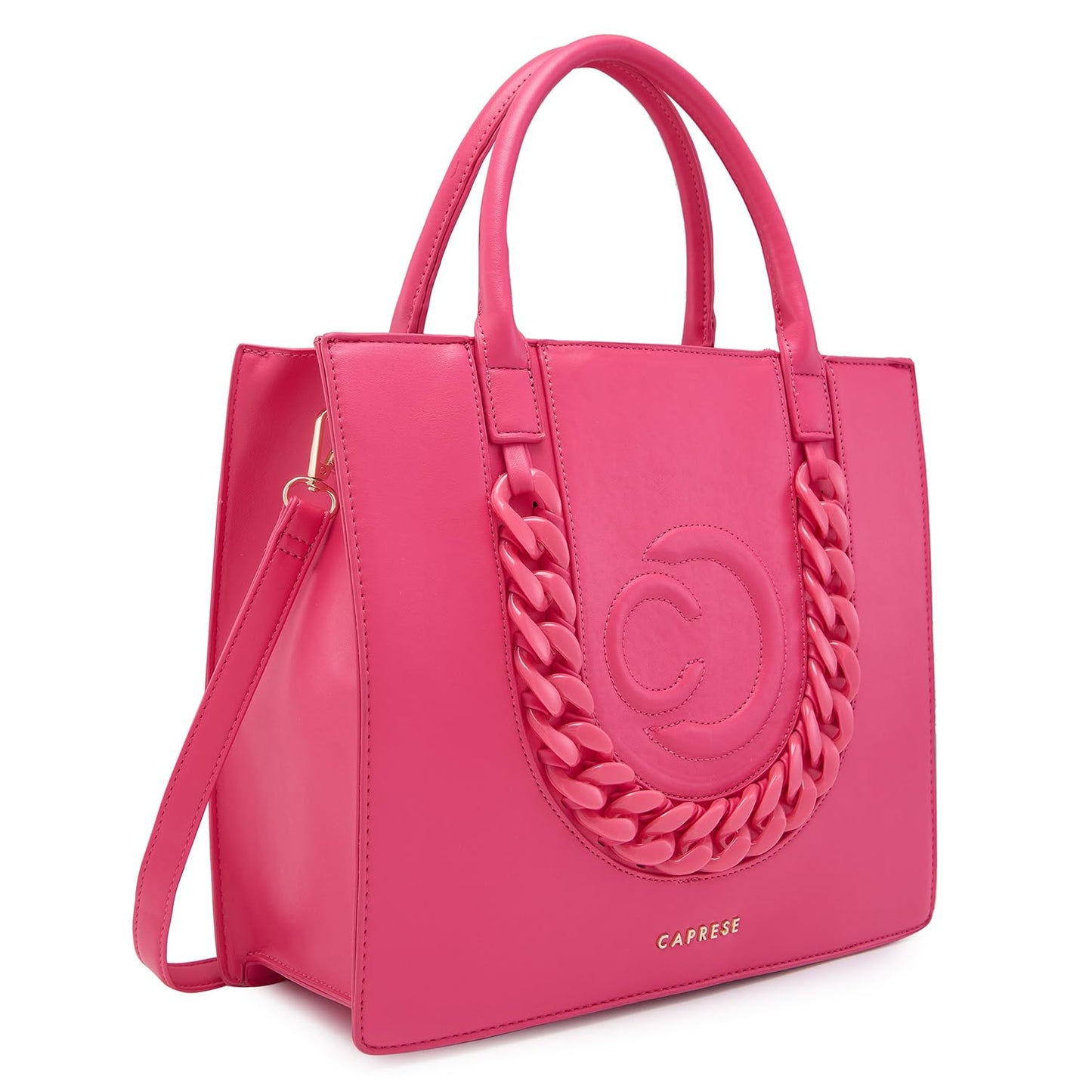 Caprese Roxana Tote Bag, Medium-Pink | Stylish Handbag for Women | Spacious, Versatile Office & Daily Essentials Tote | Top Zip Closure