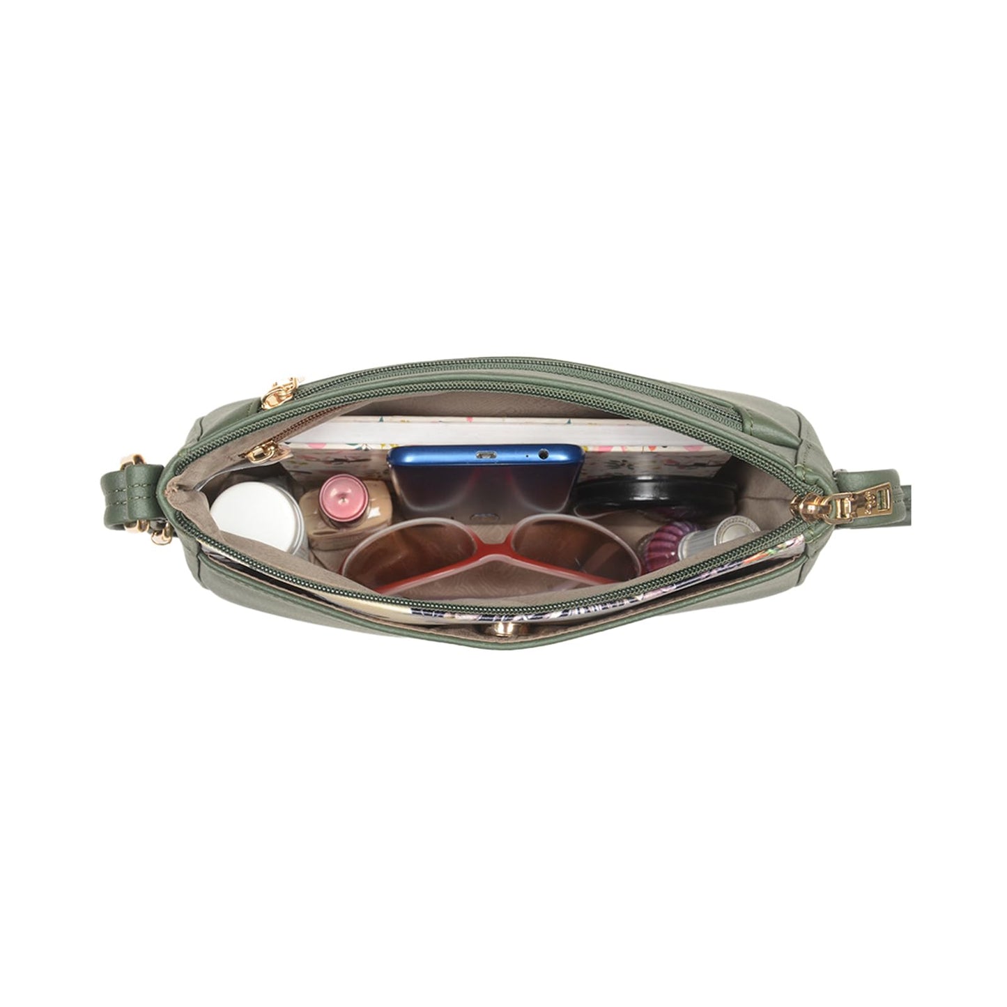 Baggit Women Green Small Size Sling Bag | Ladies Stylish Casual Cross Body Purse Handbag