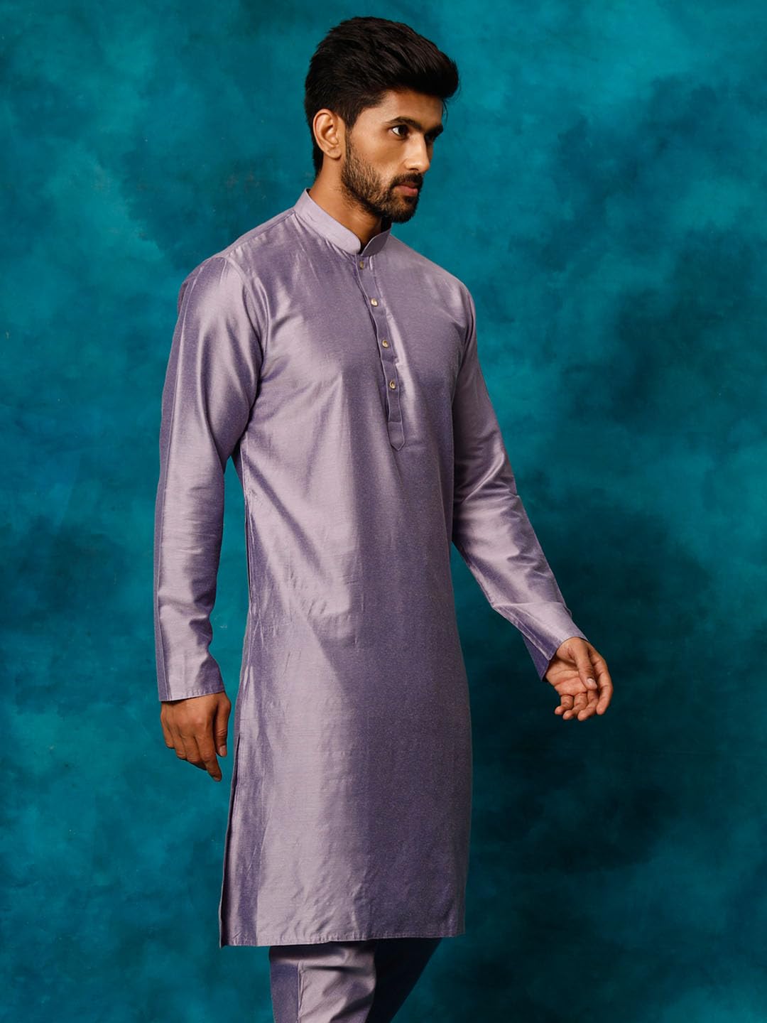 VASTRAMAY Men's Purple Viscose Kurta_VSHRMK169PU_36