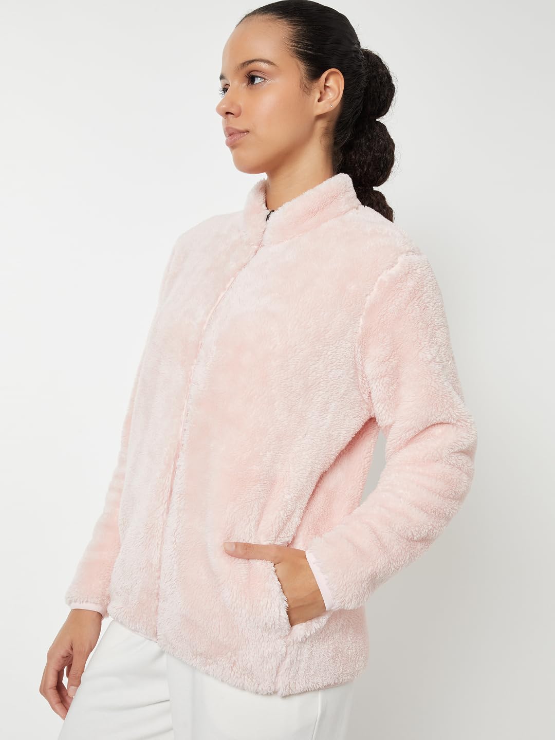 Max Women Teddy Jacket(Pink_XL)