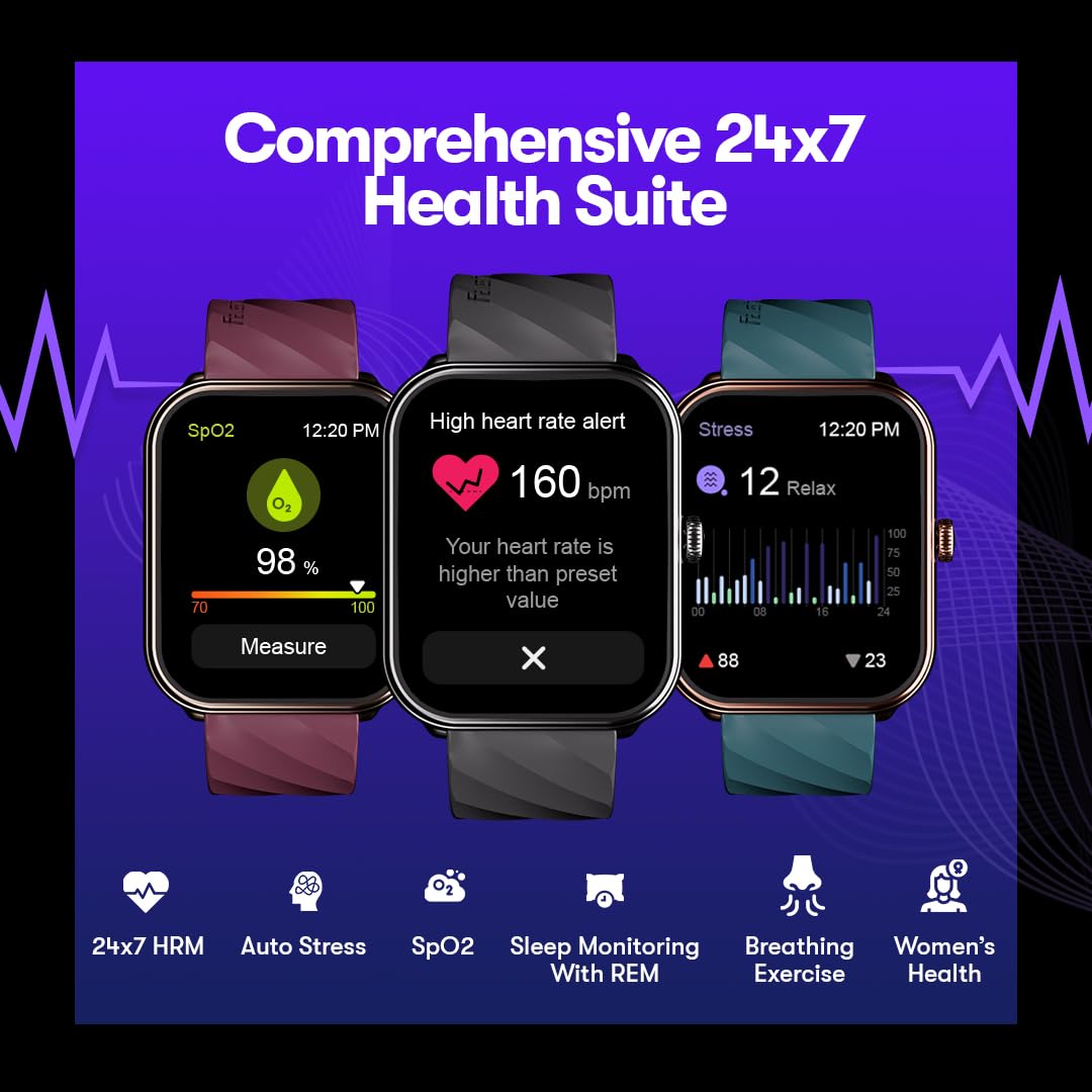 Fastrack Limitless X|Large 1.91" Hd Display|700 Nits Brightness|Singlesync Bt Calling|Advanced Chipset|100+ Sports Modes & Watchfaces|Auto Stress Monitor|24X7 Hrm| Ip68 Smartwatch, Blue