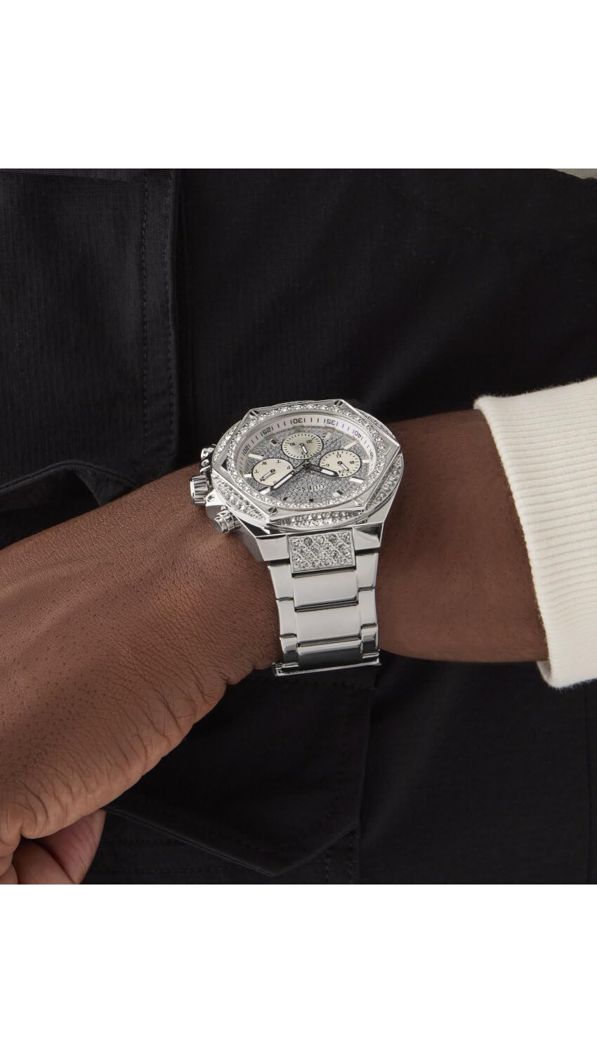 Guess Trend 47 mm Silver Dial Men Chrono Watch- GW0899G1