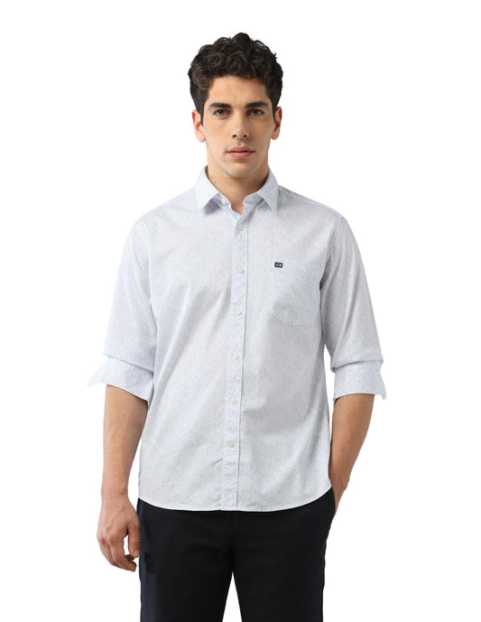 Arrow Sports Men's Floral Slim Fit Shirt (ASAJSH1651_Light Blue