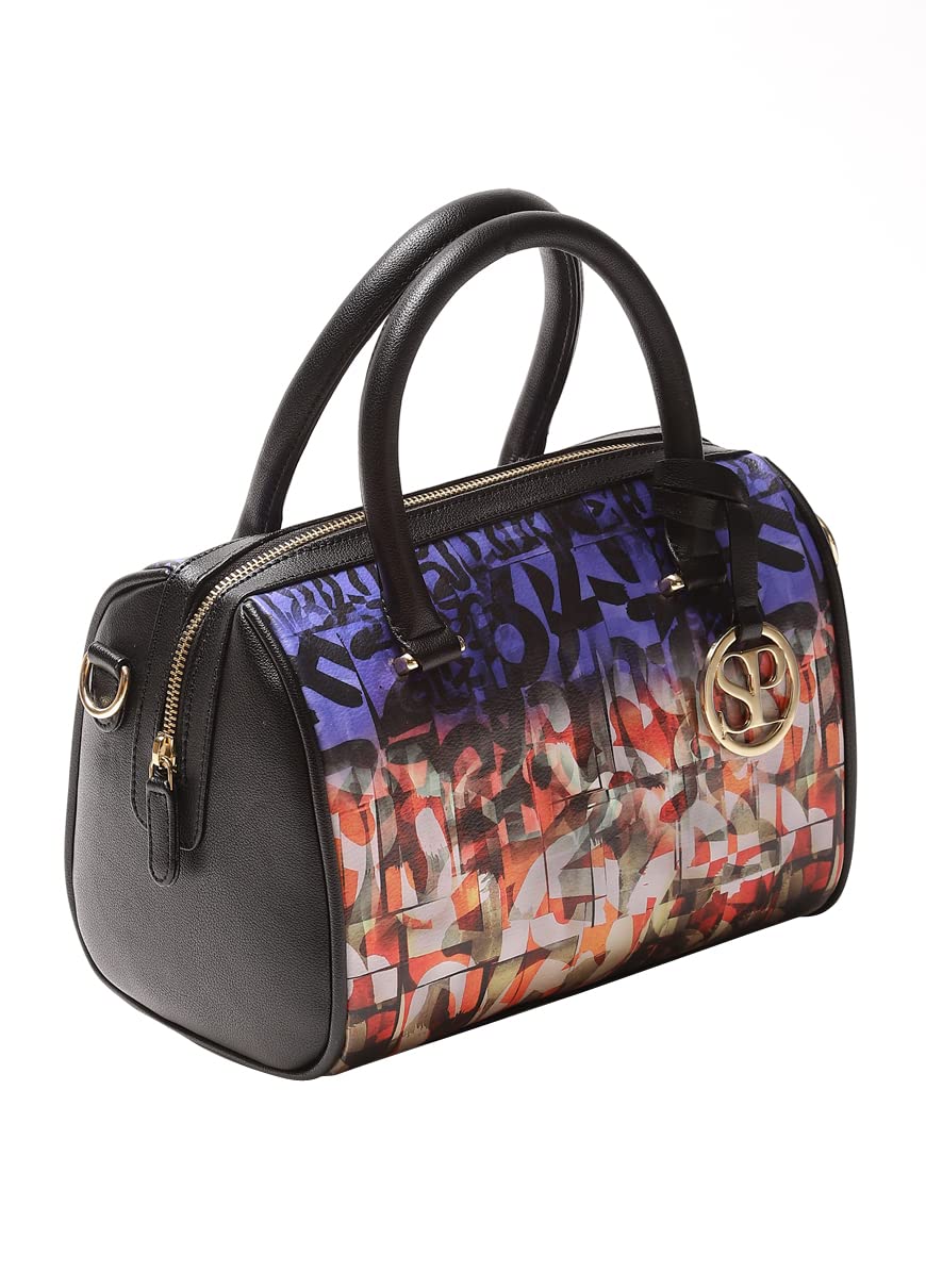 Satya Paul Faux Leather Multi Women Bowling Bag