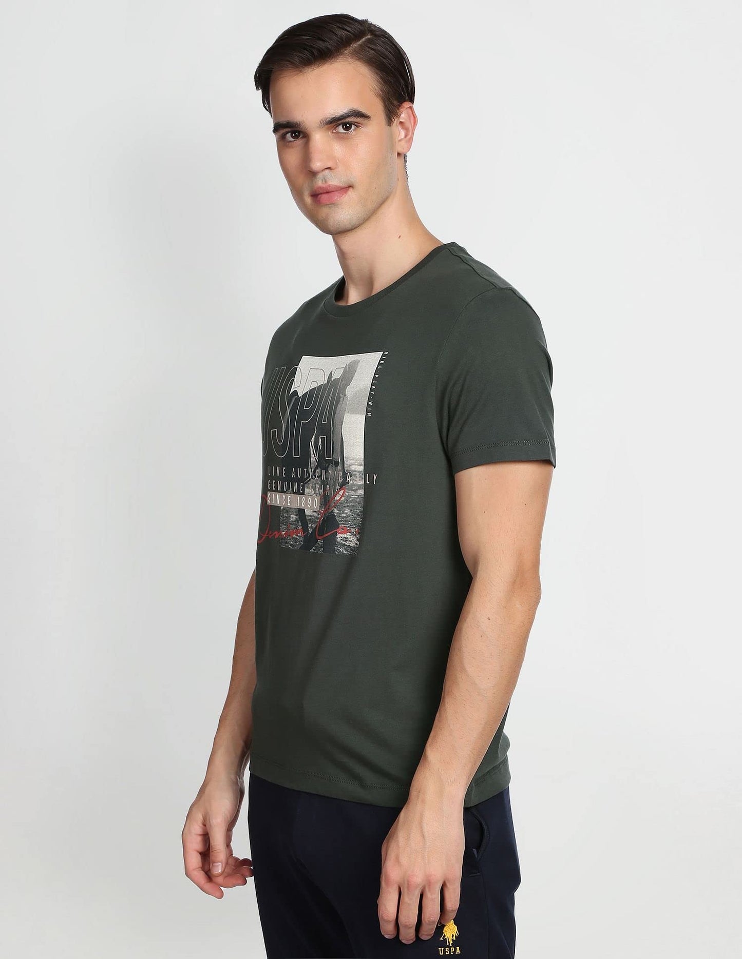 U.S. POLO ASSN. Men's Regular Fit T-Shirt (UDTSHF0240_Olive