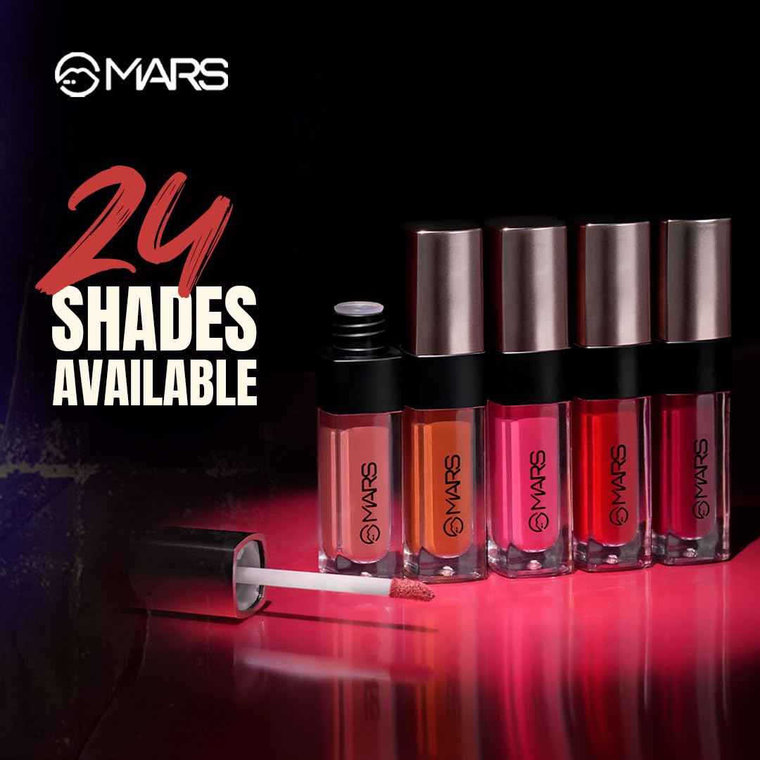 MARS Popstar Non-Drying Liquid Mousse Lipstick for Women with Matte Finish | Lightweight and Non-Sticky Formula | Up to 12 Hour Long Lasting | Transferproof & Waterproof (6.0ml) (03-Chorus Girl)