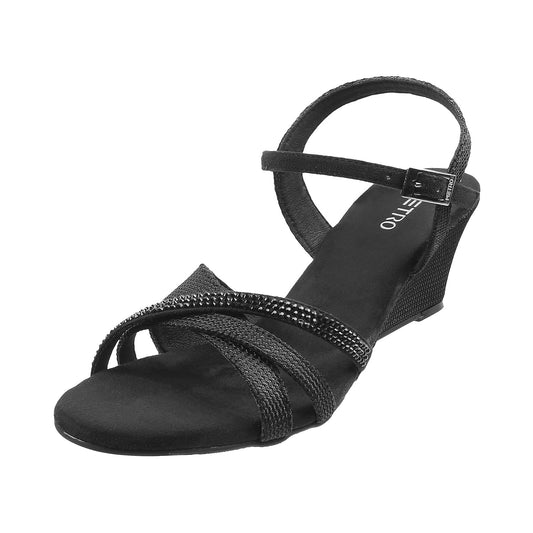 Metro Womens Synthetic Black Sandals