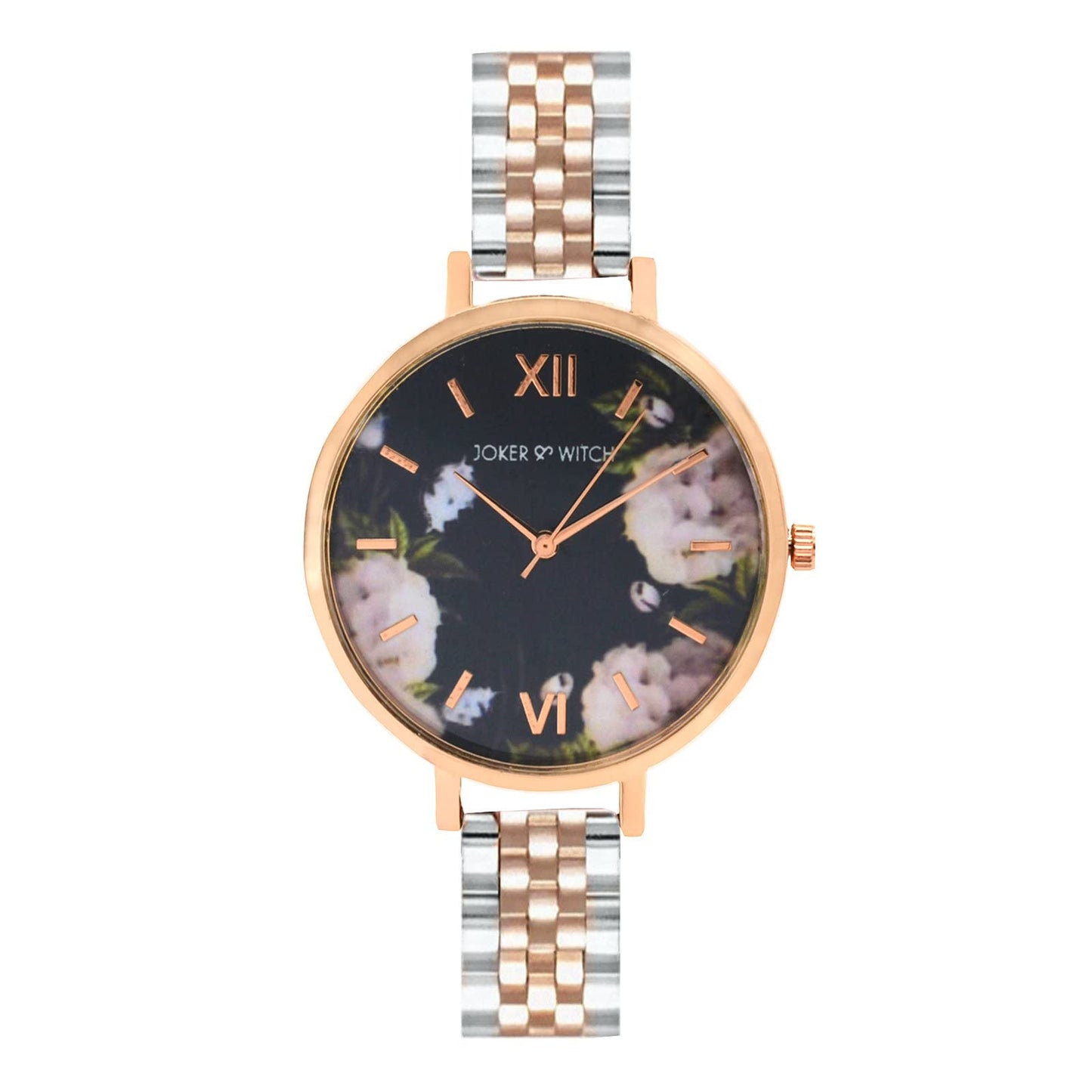 Joker & Witch Fleur Black Dial 12mm Multicolor Stainless Steel Watch for Women