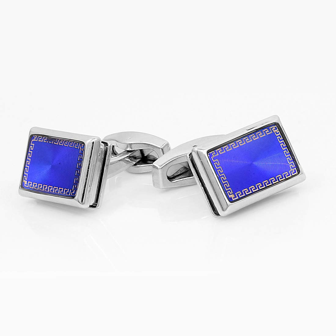 Nakabh Statement Blue Elegant Office Formal Collection Shirt Blazer Cufflink Pair Men Gift Box (Rectangle)