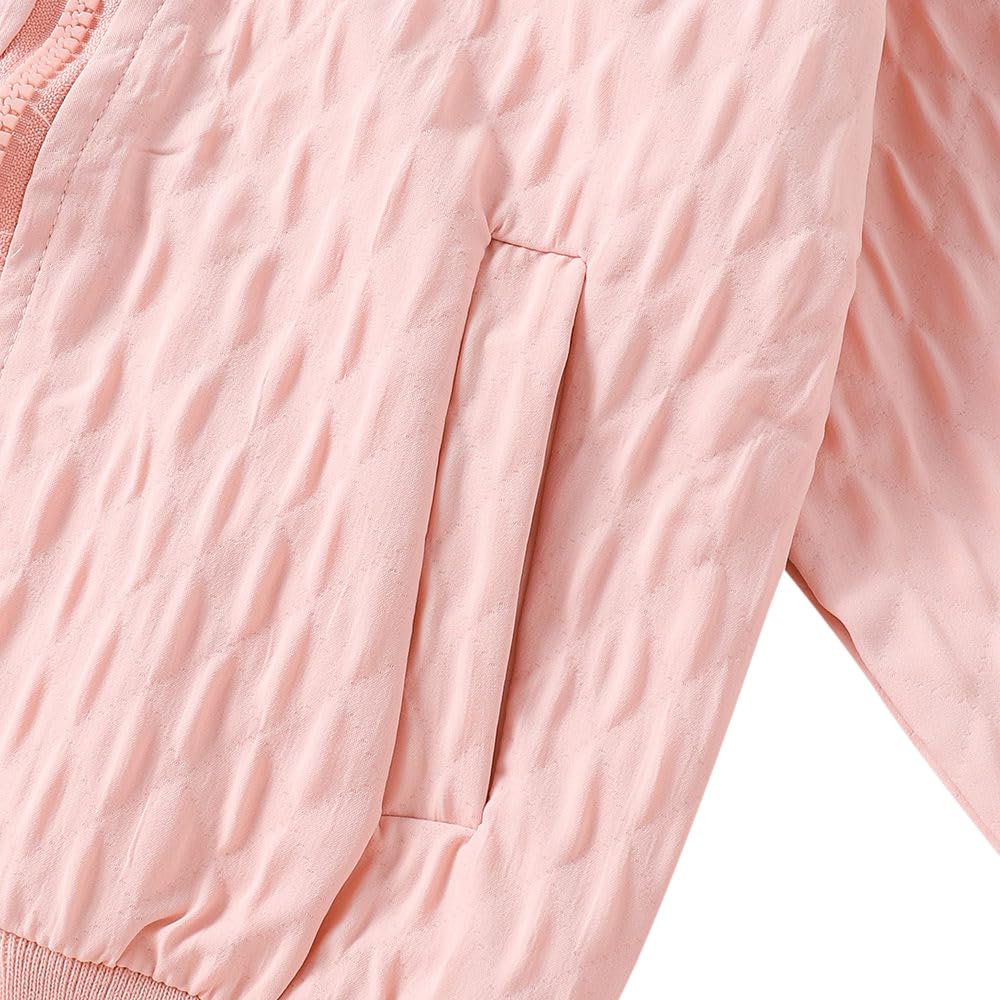 Hopscotch Girls Polyester Waist Length Jackets in Pink Color For Ages 2-3 Years