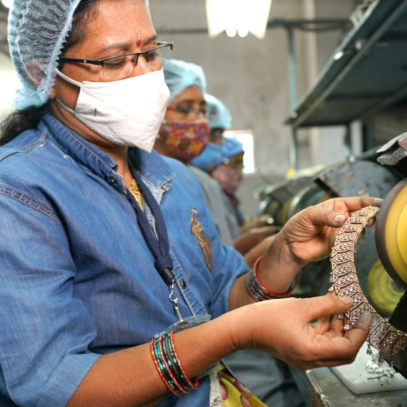 Estele 24Kt Gold Plated Enchanted Hearts Necklace Set for Women