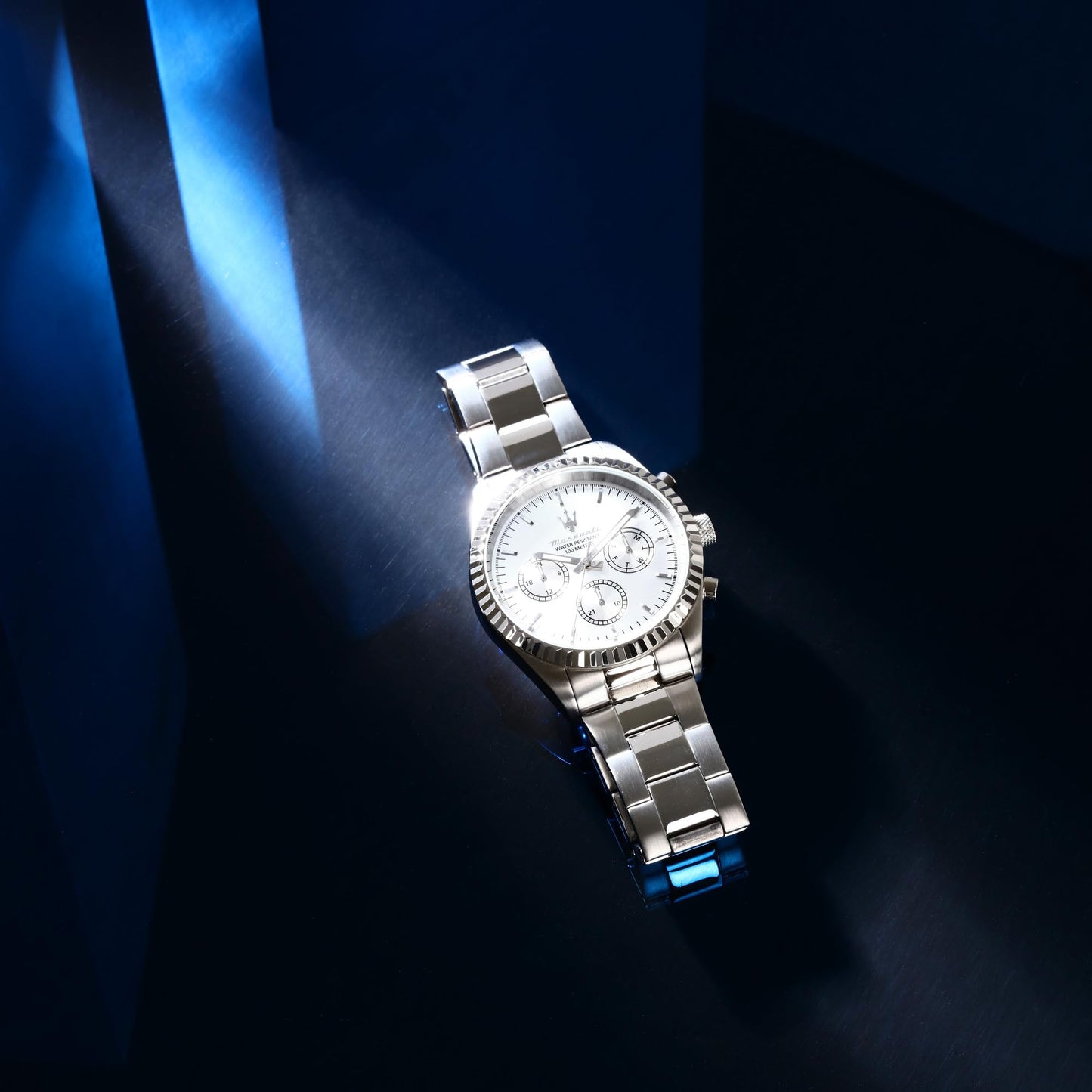 MASERATI Men's Watch, Multifunction, Analogue, 43 mm, COMPETIZIONE Collection - R8853100041, Silver, Sunray, One size, bracelet