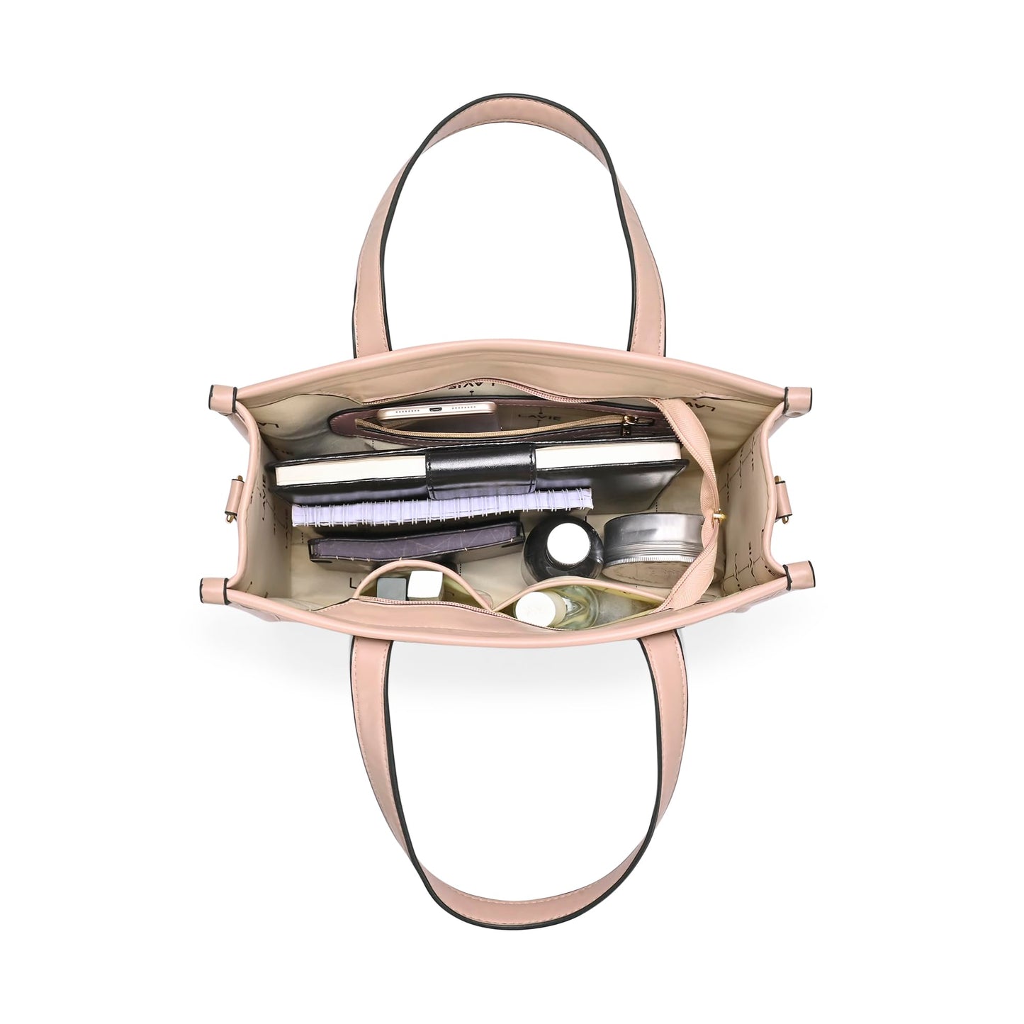 Lavie Women's Mono Kelissa Monogram Print Satchel Bag for Women | Satchel Handbag for Work | Ladies purse | Stylish Shoulder Bag | Gift for Women