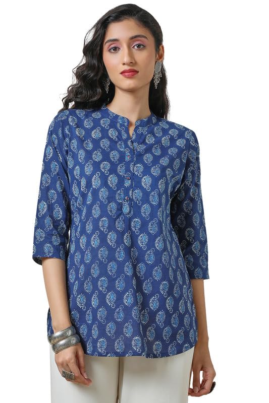 Soch Women's Regular Fit Tunic Shirt (CWA4TU30192A_Indigo
