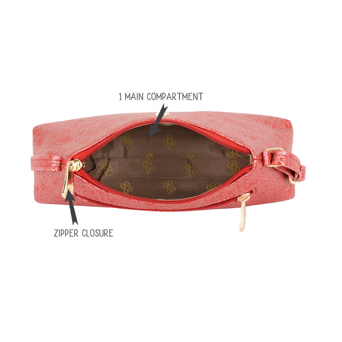 Baggit Women Red Hobo Sling Bag XXS Size | Ladies Stylish Casual Cross Body Purse Handbag