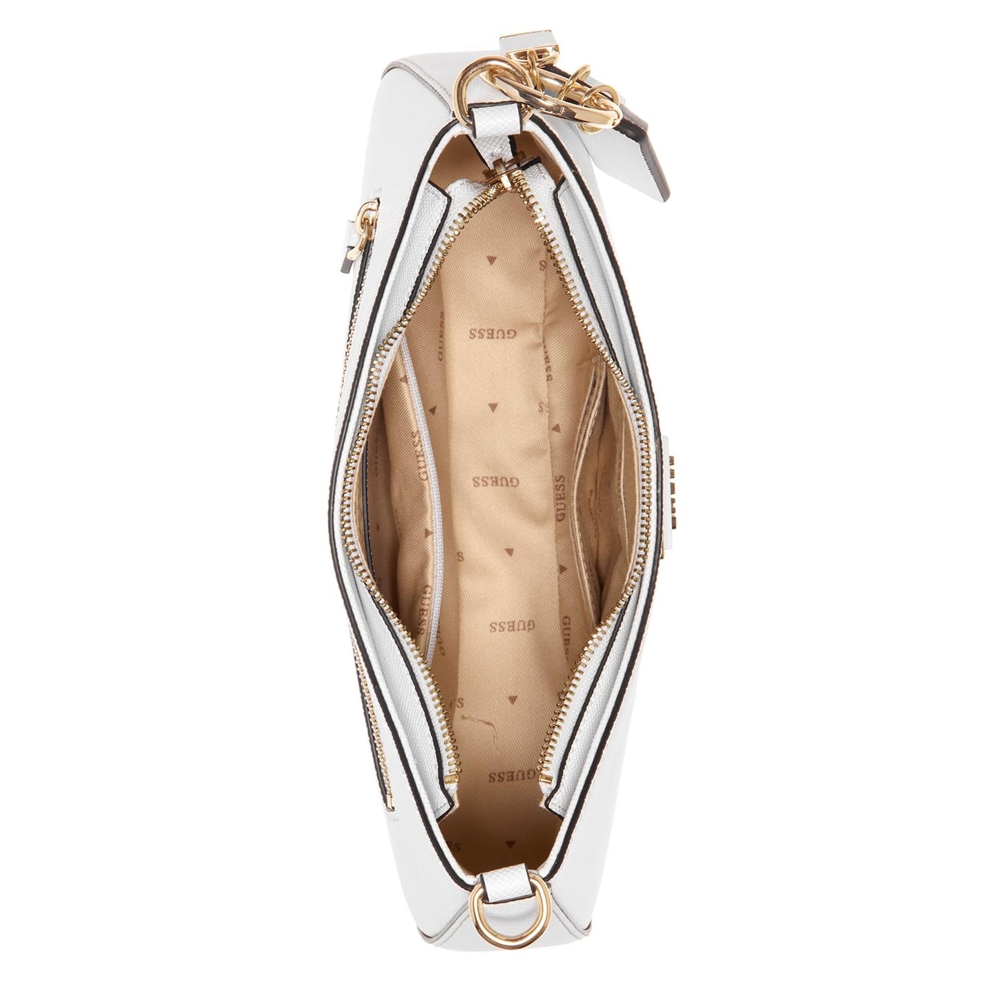 Guess Women's White Pu Solid Shoulder Bag