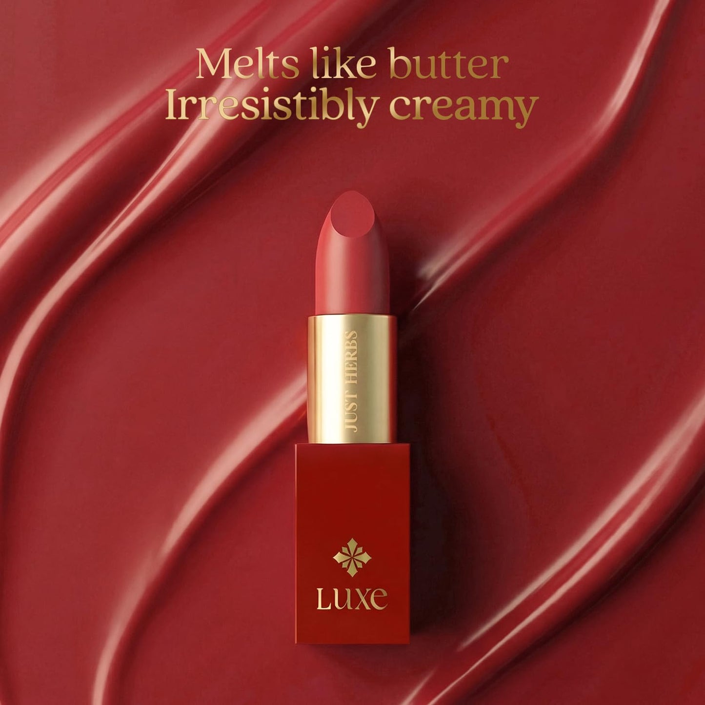 Just Herbs Luxe Satin Melt High Shine Lipstick | Luxury Makeup | Ayurvedic Formula | Long Lasting Shine | Ayurvedic Lipstick – 4 gm (01 PEACH SERENADE)