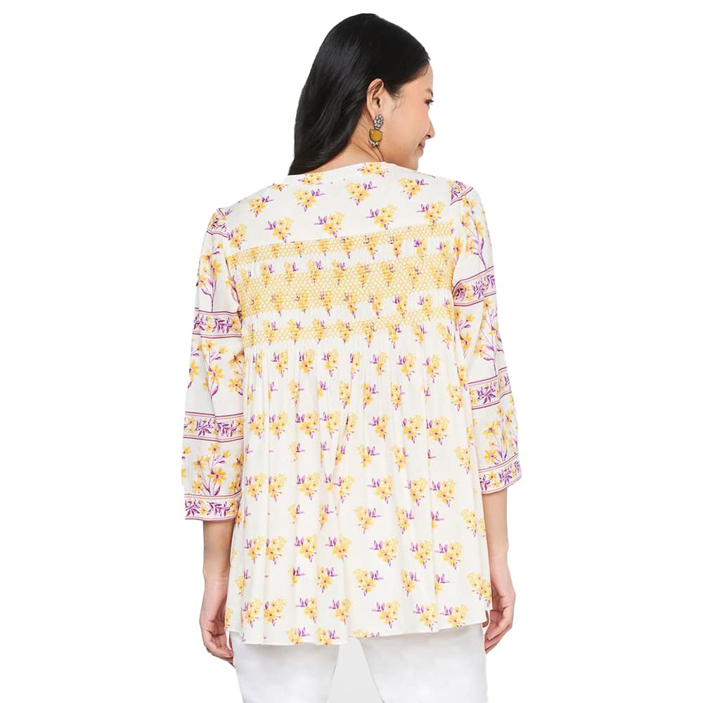 global desi Women's Regular T-Shirt (SS22GH121TPVSC_Off White S)