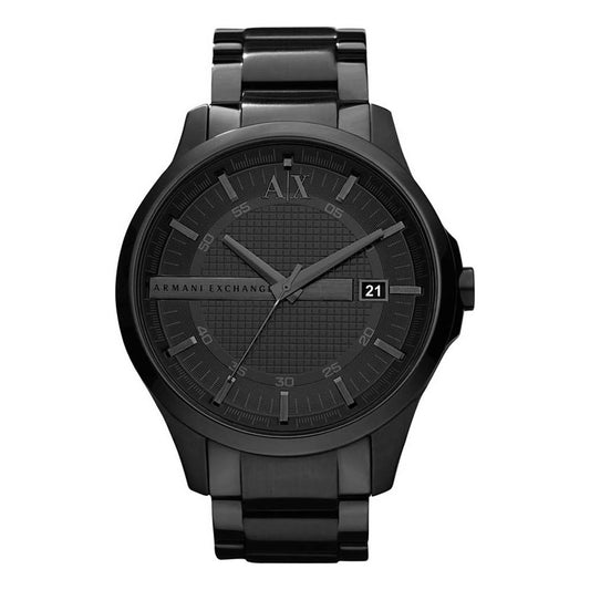 Armani Exchange Analog Men's Stainless Steel Watch AX2104 (Black Dial Black Colored Strap)