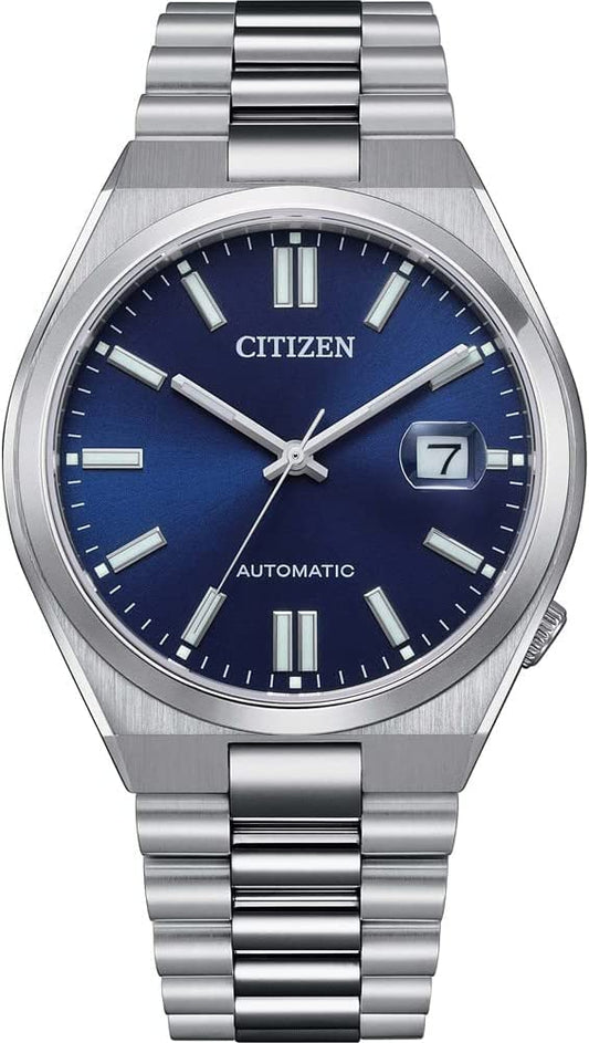 Citizen Stainless Steel Analog Blue Dial Men Watch-Nj0150-81L, Silver Band