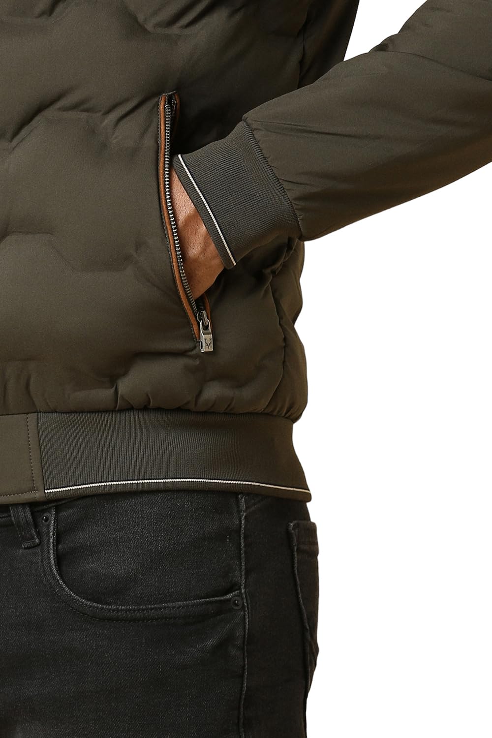 Men Brown Solid Full Sleeves Casual Jacket