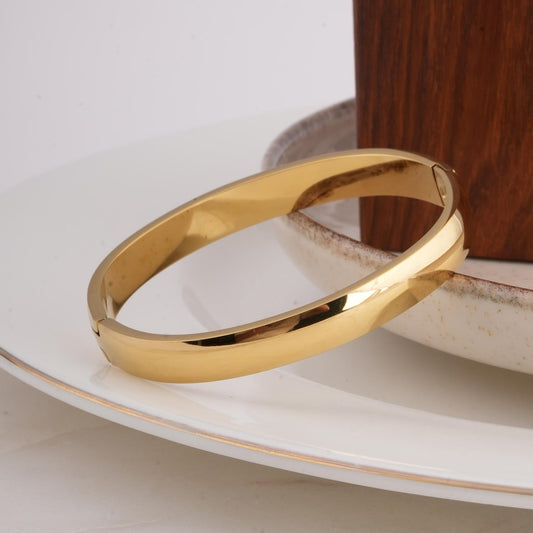 PALMONAS Plain Gold Bangles Bracelet for Women (Size -4,5,6,7) - Gift for Women & Girls, Women's Jewellery | Waterproof & Anti-Tarnish Bracelets