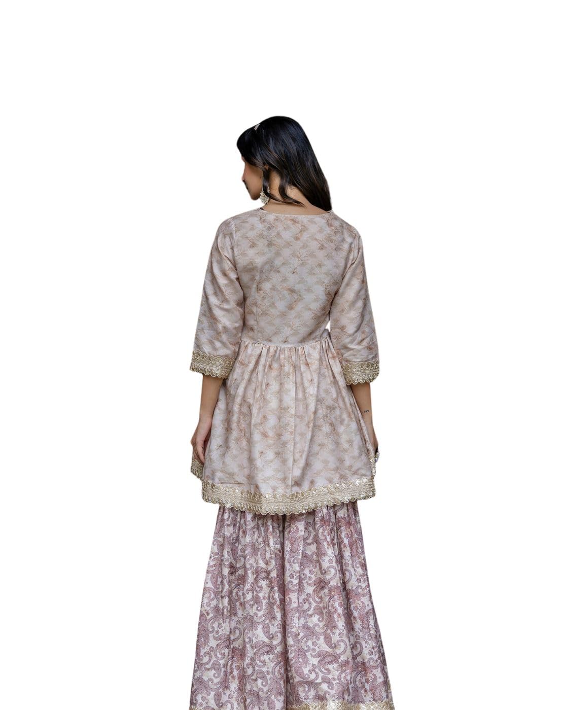Jaipurite Women Embroidered Alia Cut Kurta & Flared Sharara with Dupatta