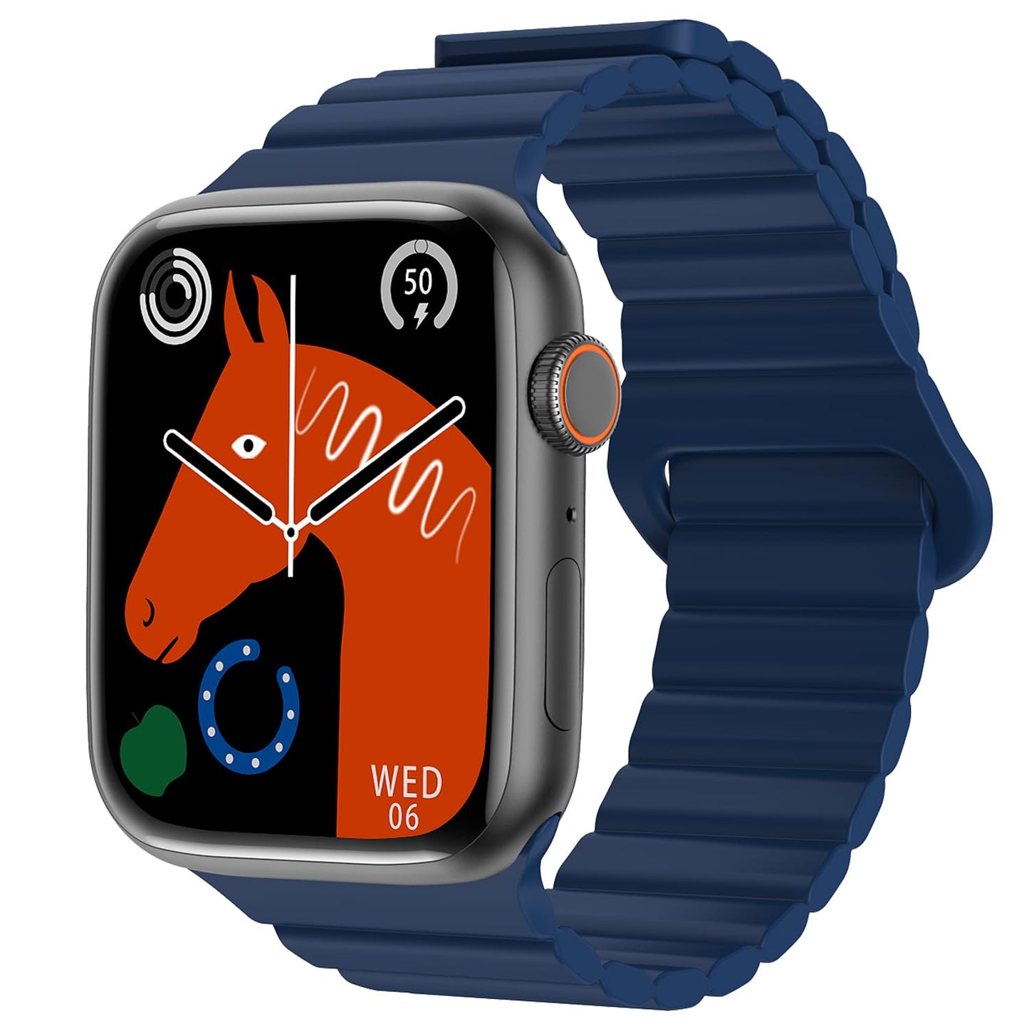 Fire-Boltt Newly Launched Vogue Large 2.05" Display Smart Watch, Always On Display, Wireless Charging, App Based GPS with Bluetooth Calling & 500+ Watch Faces (Blue)