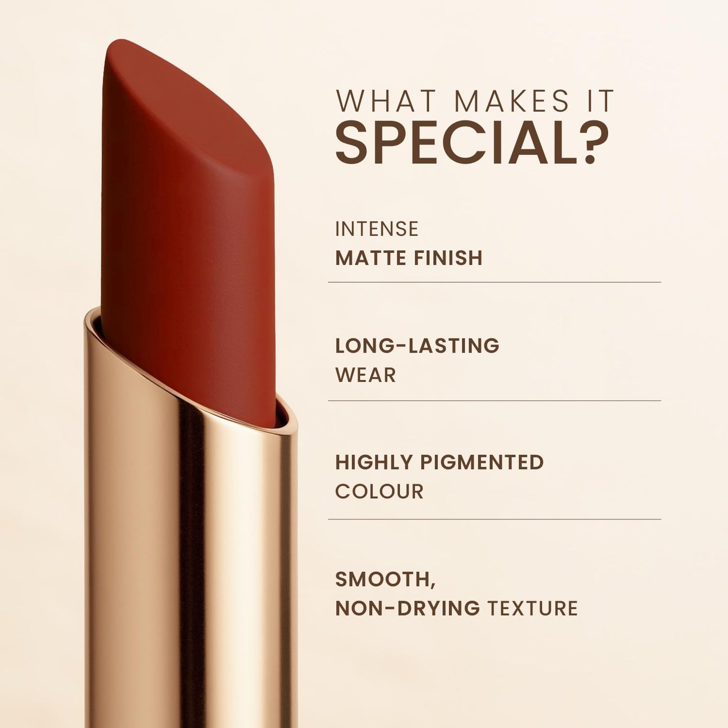 TEEN TEEN Luxe Matte Lipstick | Long Lasting | Ultra Smooth | Velvet Finish | Lightweight & Travel Friendly | Noughty-Nude, 1gm