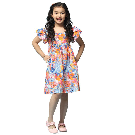 BIBA Girl Printed Kid(KW5286_Blue_5)