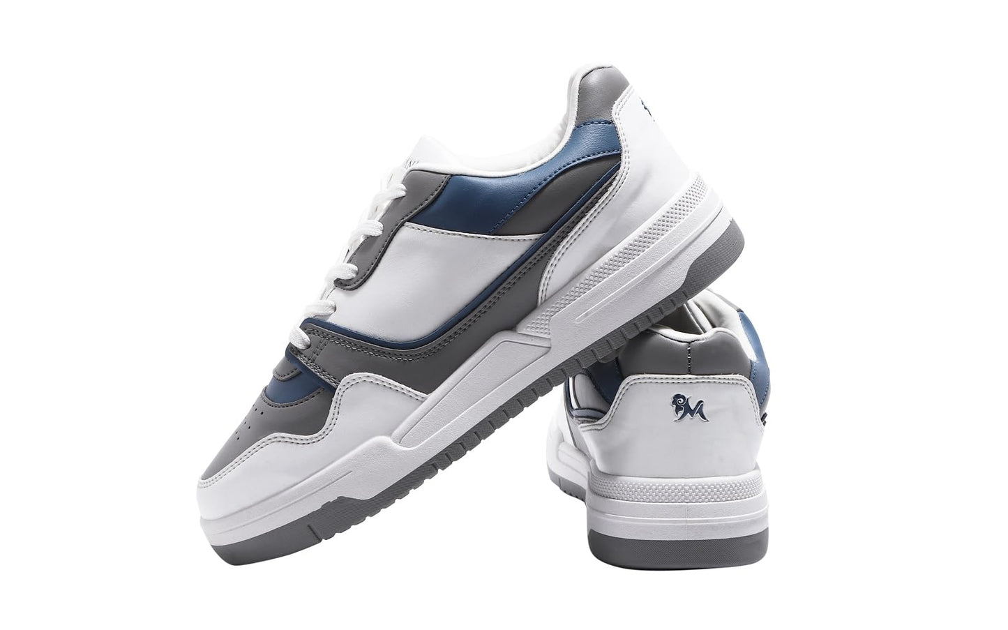 Neeman's The White Pop Sneakers for Men | Comfortable & Flexible EVA Sole | Grey/Blue UK9