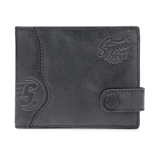 Superdry Men's Leather Slimfold Wallet Ripon - Black