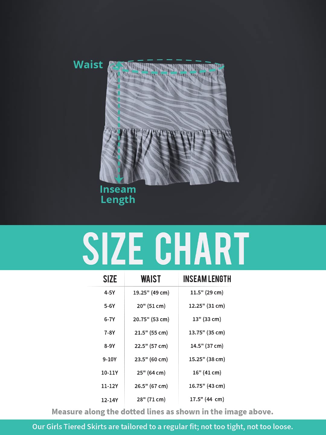 The Souled Store Solids: Mint Girls Tiered Skirts for Girls