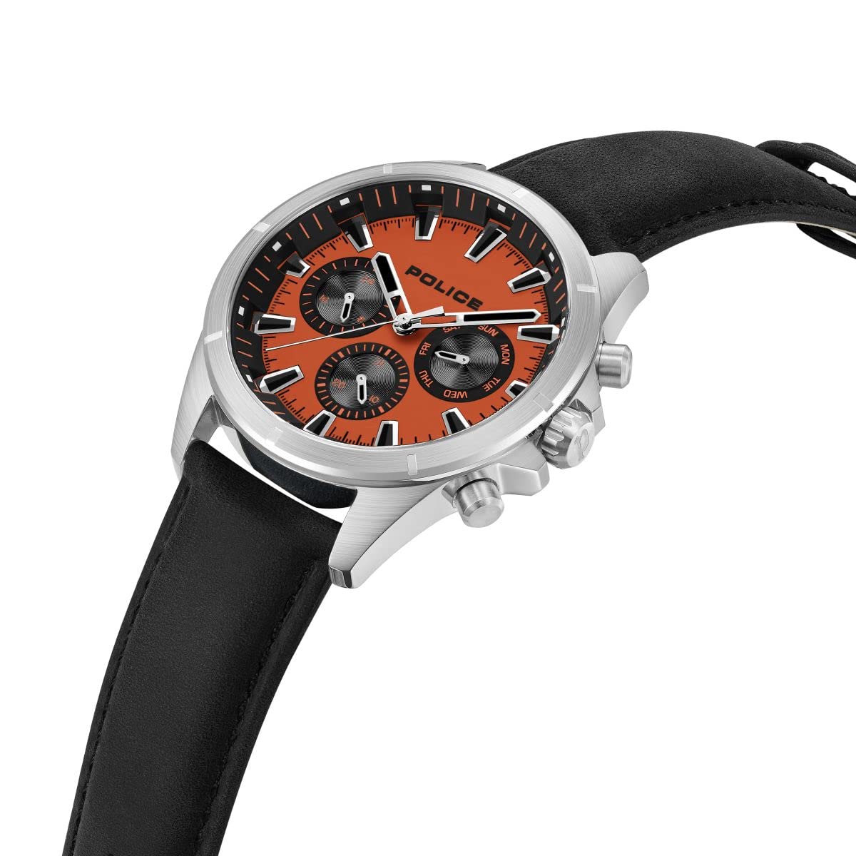 Police Analog Orange Dial Men's Watch-PLPEWJF0005804