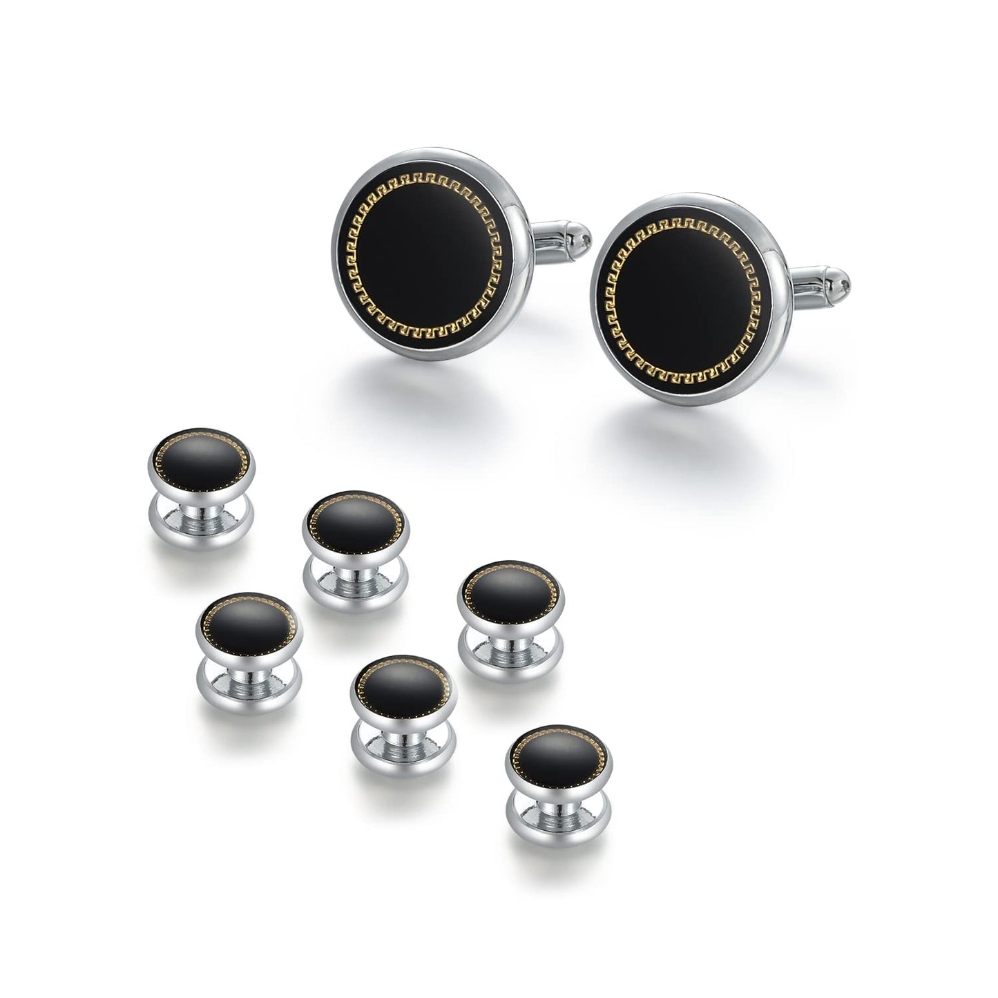 UJOY Men's Jewelry Cufflinks and Studs for Tuxedo Shirts for Weddings, Business, Dinner, Resin, resin