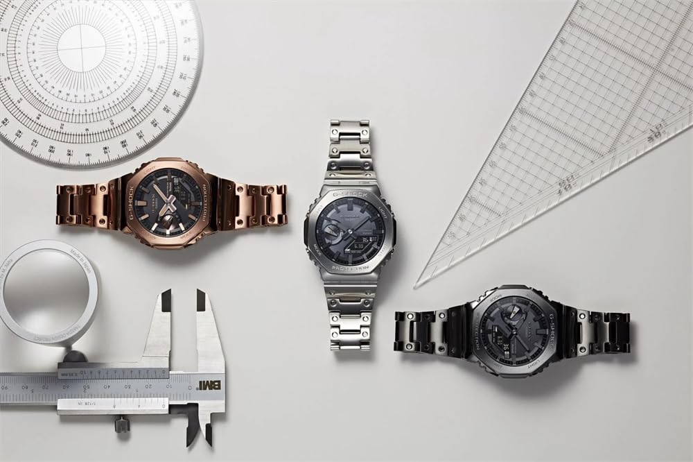 Casio G-Shock GM-B2100D-1ADR Stainless Steel Bezel Black Analog-Digital Dial Stainless Steel Solid Band Men's Watch Tough Solar Bluetooth G1270