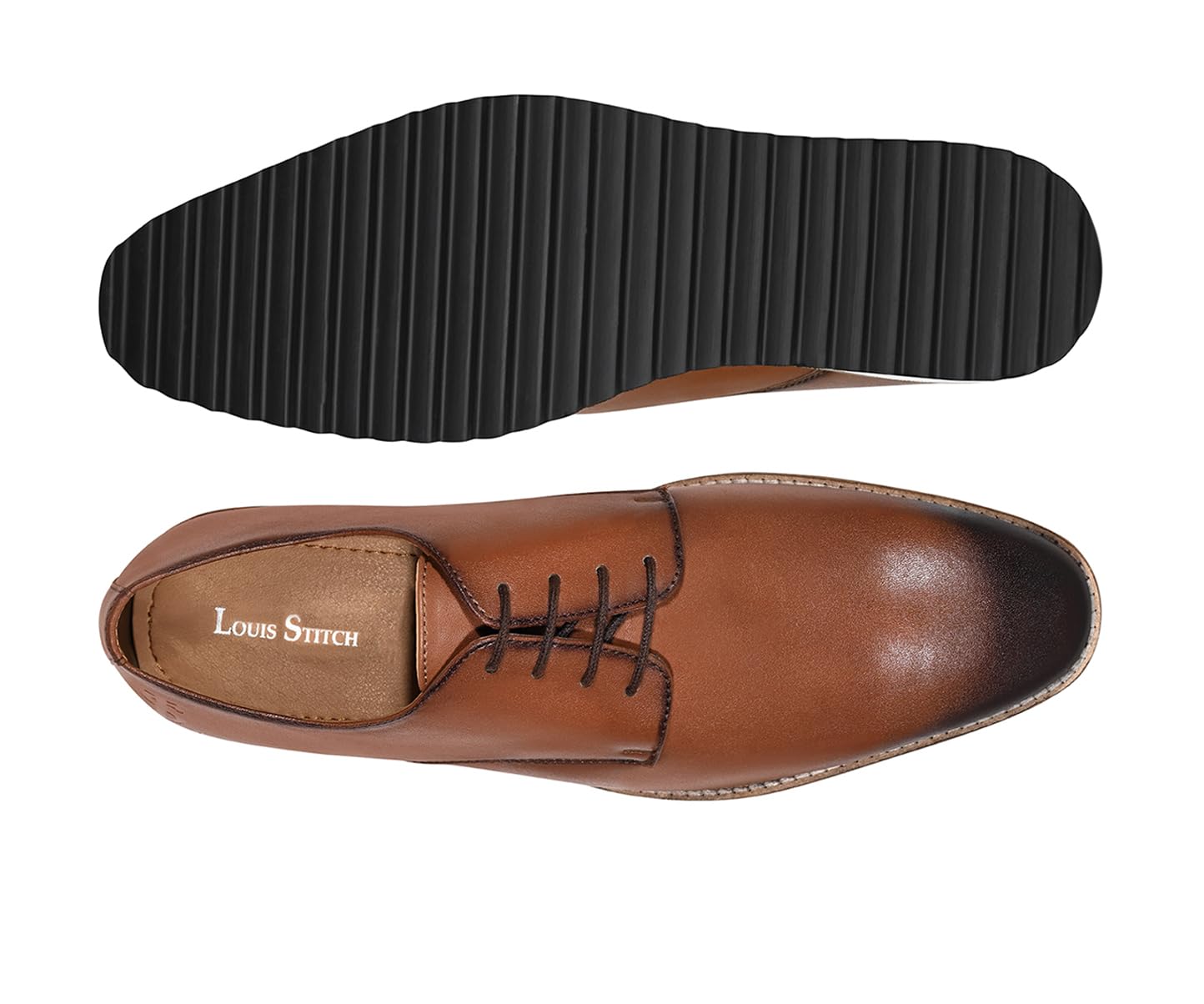 LOUIS STITCH Tan Casual Shoes for Men | Ultra Lightweight and Comfortable | Cushioned Footbed Men’s Derbys | LSMX-PLTN |