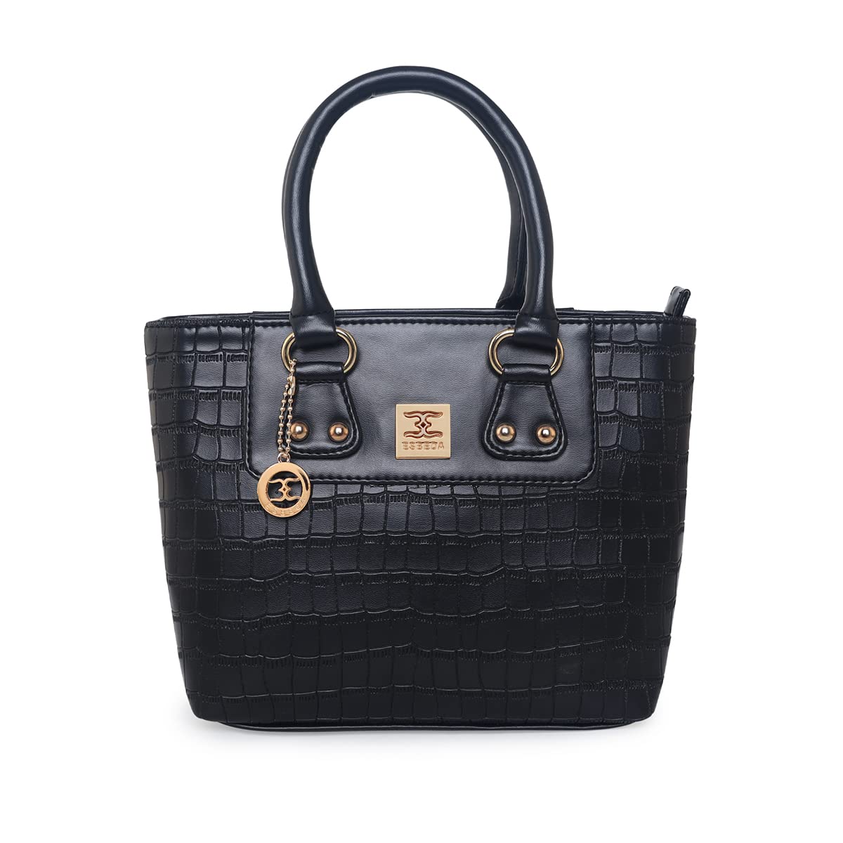ESBEDA Black Color Solid Pattern Croco Small Size Handbag For Women
