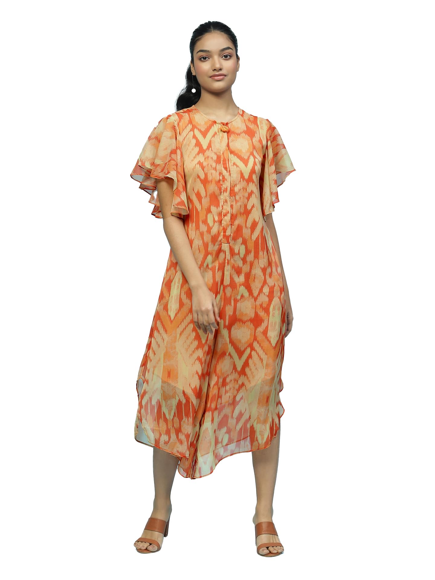 Aarke Ritu Kumar Orange Printed Jumpsuit