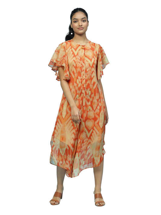 Aarke Ritu Kumar Orange Printed Jumpsuit