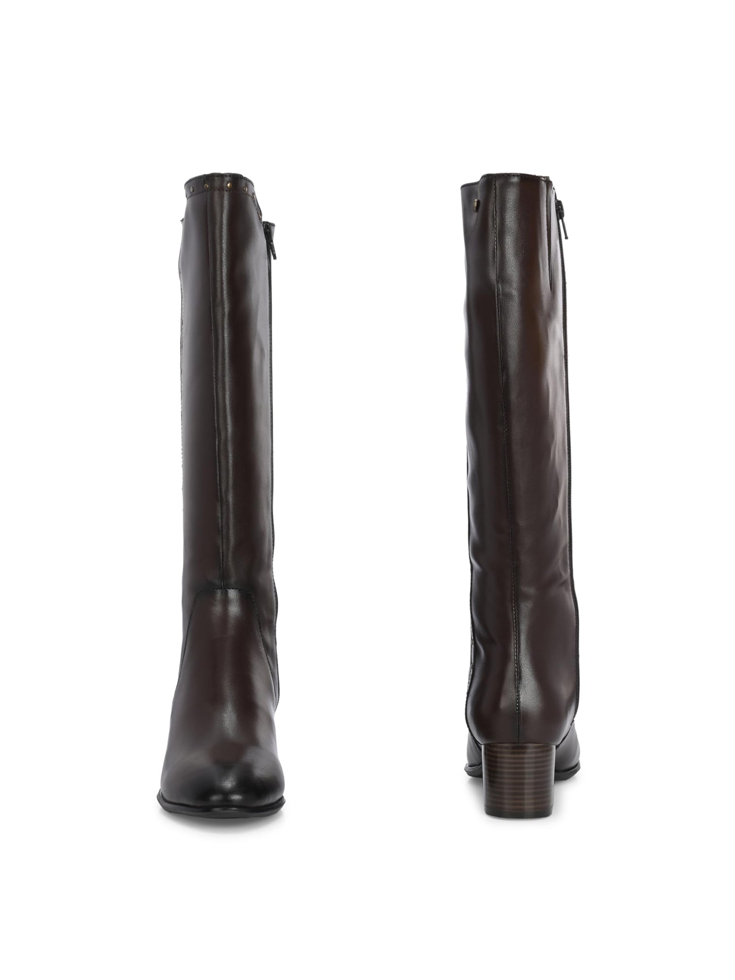 Delize Brown women Mid Heel Knee Boots 62202-36